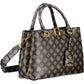 Brown Polyurethane Women Handbag