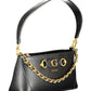 Black Polyurethane Women Handbag