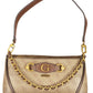 Beige Polyurethane Women Handbag