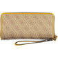 Beige Polyurethane Women Wallet