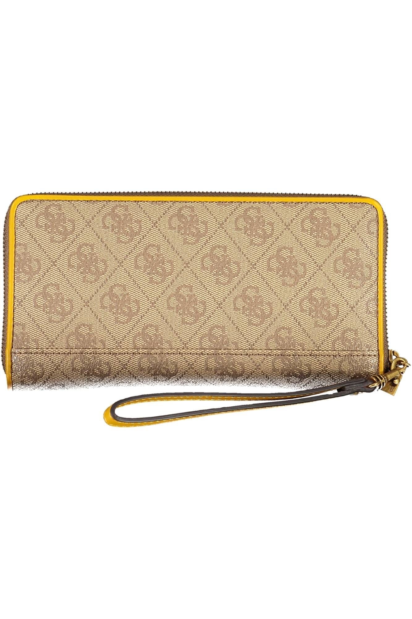 Beige Polyurethane Women Wallet