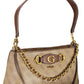 Beige Polyurethane Women Handbag