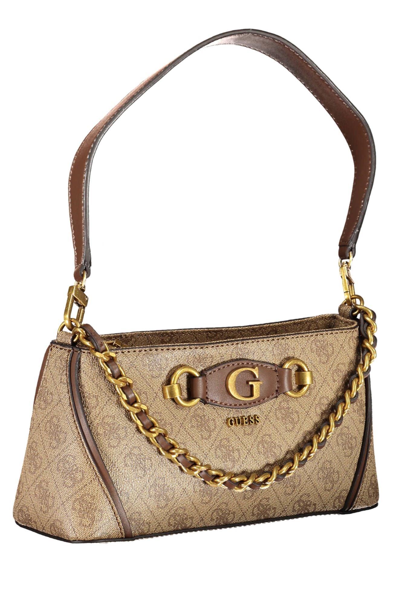 Beige Polyurethane Women Handbag