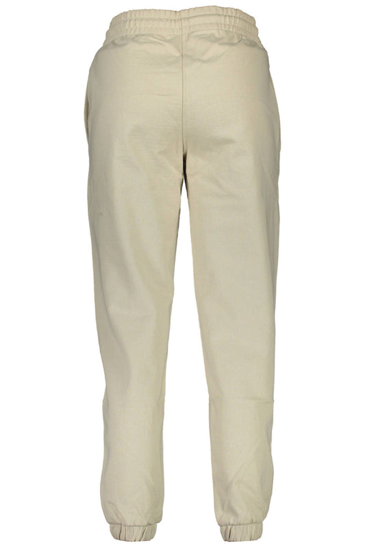 Beige Cotton Women Sport Pant