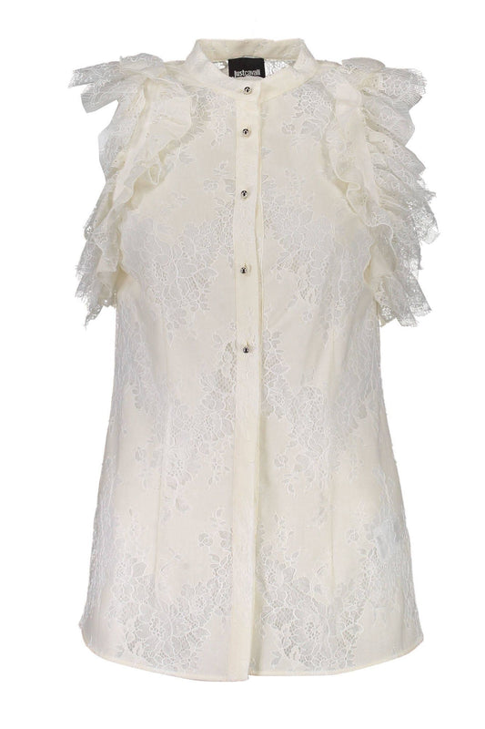 White Cotton Women Shirt