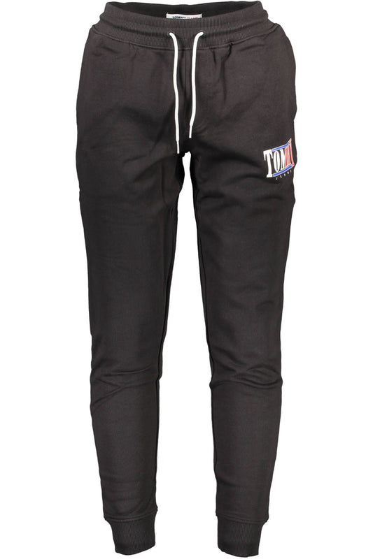 Black Cotton Men Sports Trouser