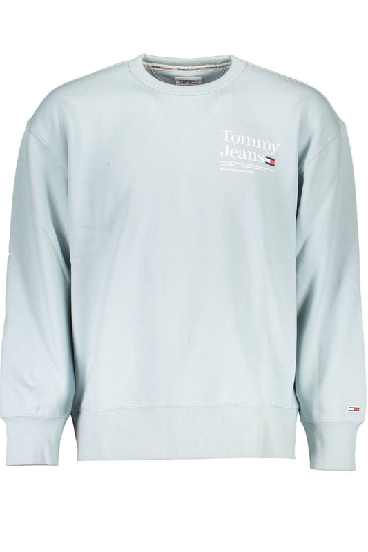 Light Blue Cotton Men Sweater