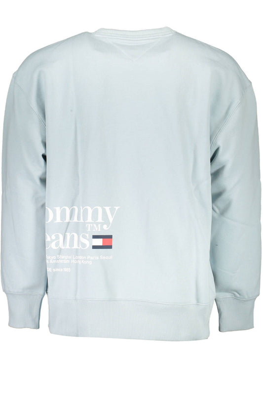 Light Blue Cotton Men Sweater