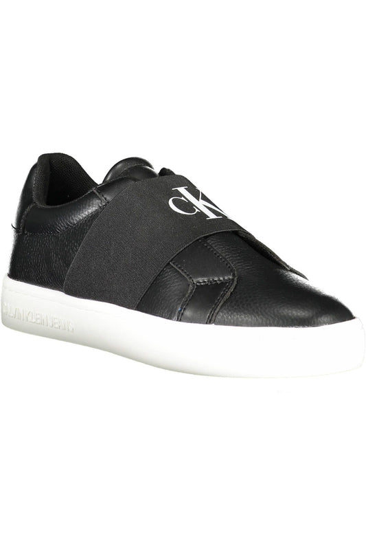 Black Leather Women Sneaker