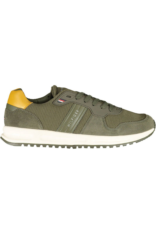 Green Polyester Men Sneaker