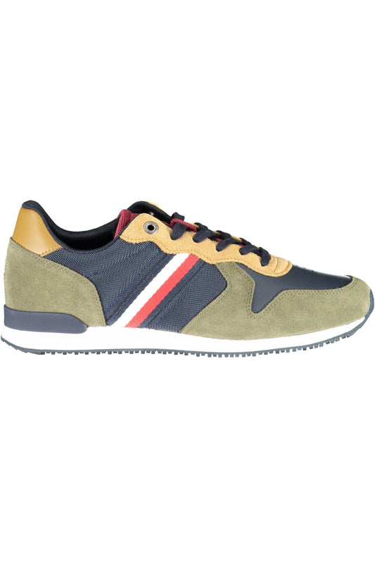 Green Polyester Men Sneaker