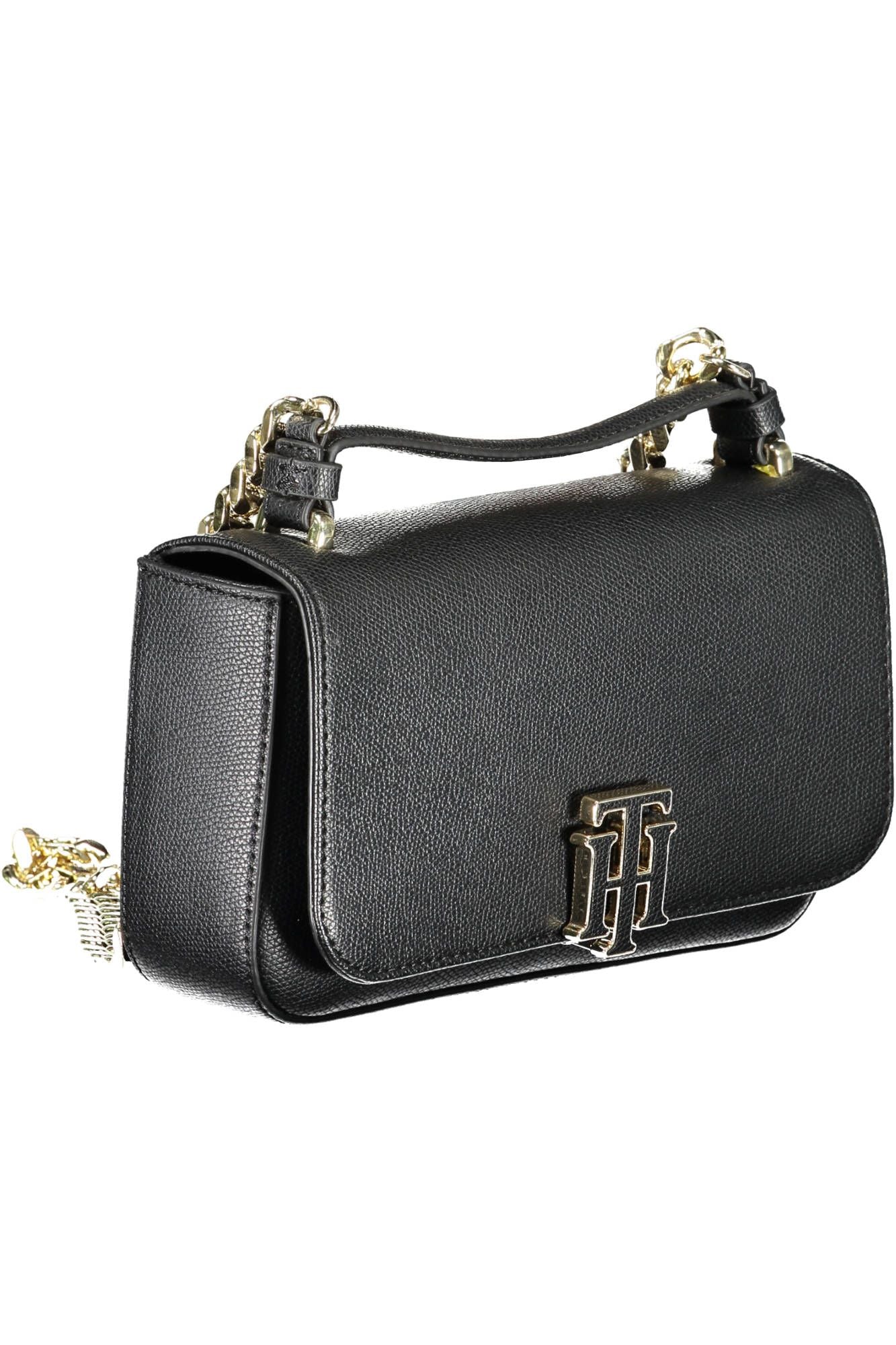 Black Polyester Women Handbag