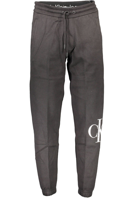 Black Cotton Men Sports Trouser