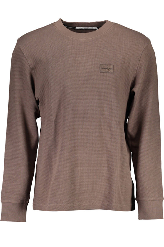 Brown Cotton Men Sweater