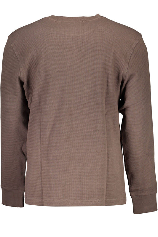Brown Cotton Men Sweater