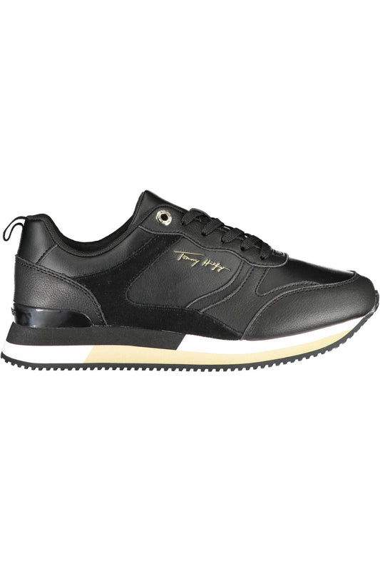 Black Polyester Women Sneaker