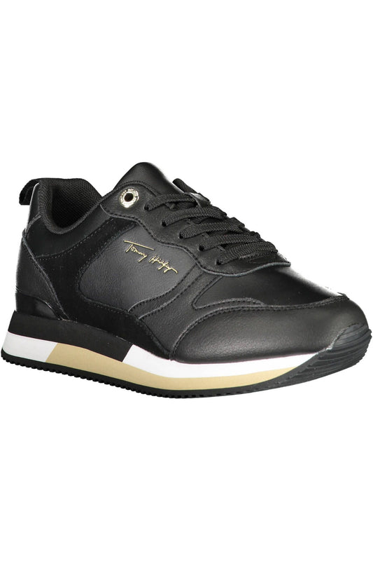 Black Polyester Women Sneaker