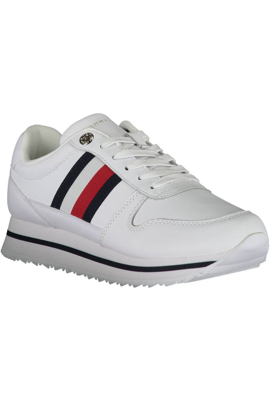 White Polyester Women Sneaker