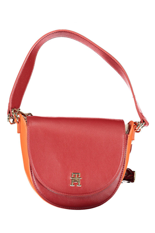 Red Polyester Women Handbag