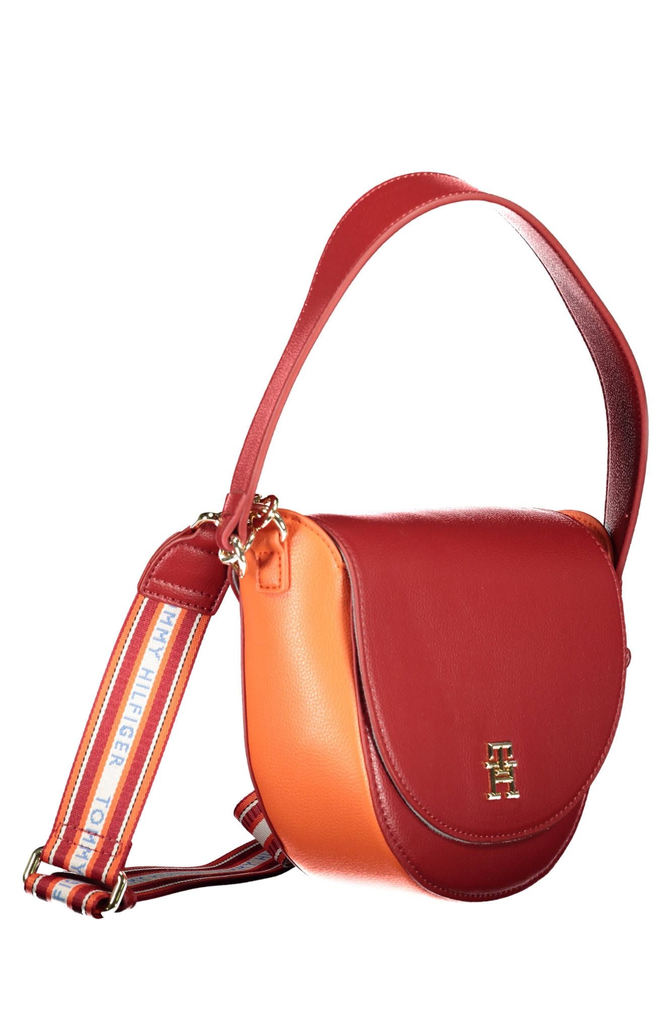 Red Polyester Women Handbag
