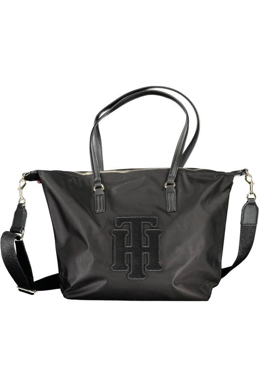 Black Nylon Women Handbag