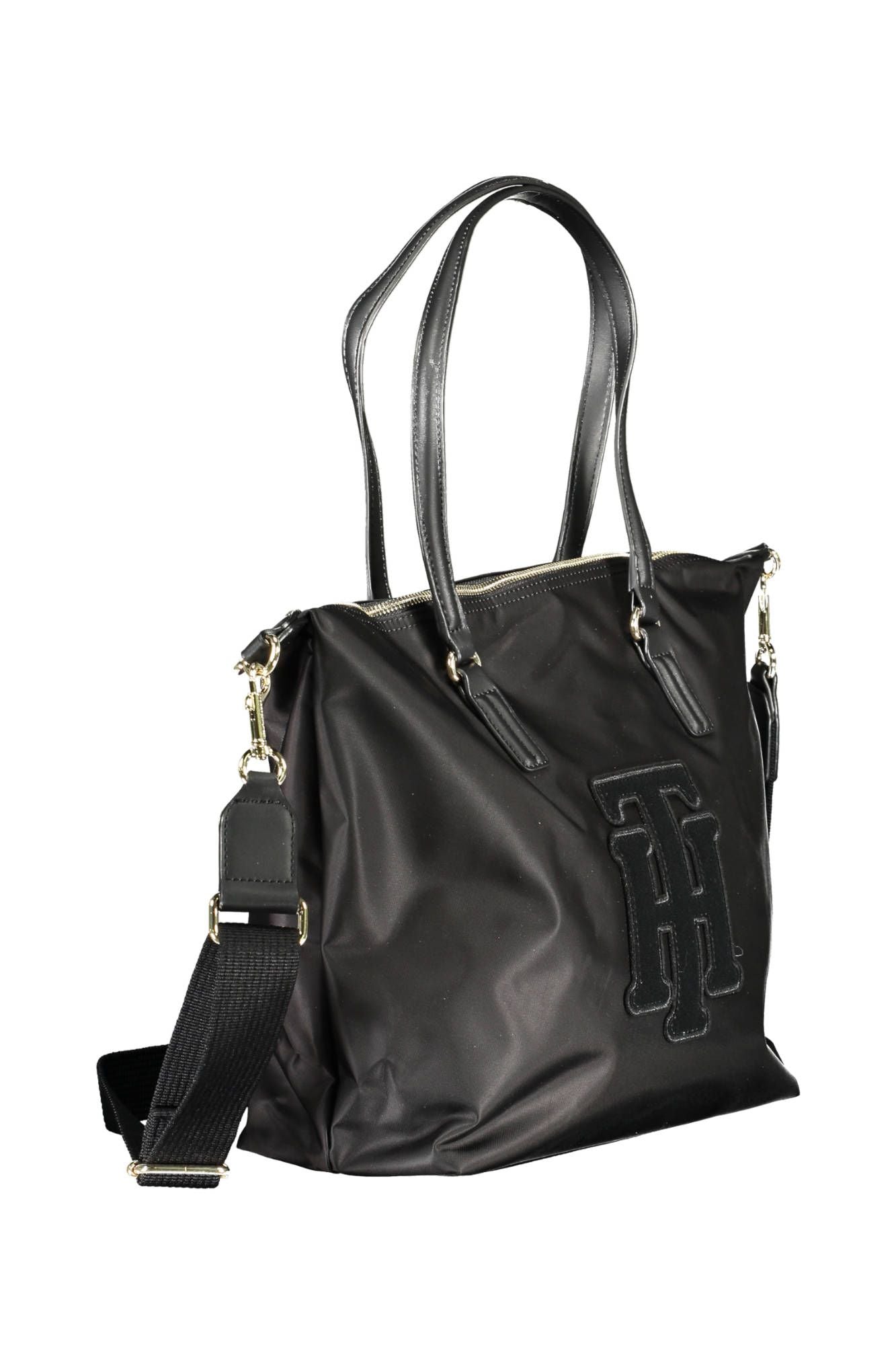 Black Nylon Women Handbag