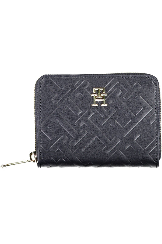 Blue Polyurethane Women Wallet