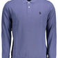 Blue Cotton Men Polo Shirt