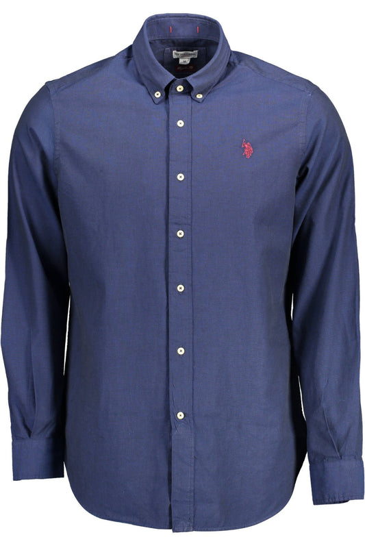Blue Cotton Men Shirt
