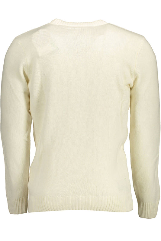 White Wool Men Sweater