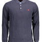 Blue Cotton Men Polo Shirt
