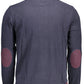 Blue Cotton Men Polo Shirt