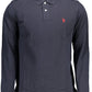 Blue Cotton Men Polo Shirt