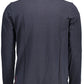 Blue Cotton Men Polo Shirt