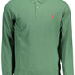 Green Cotton Men Polo Shirt