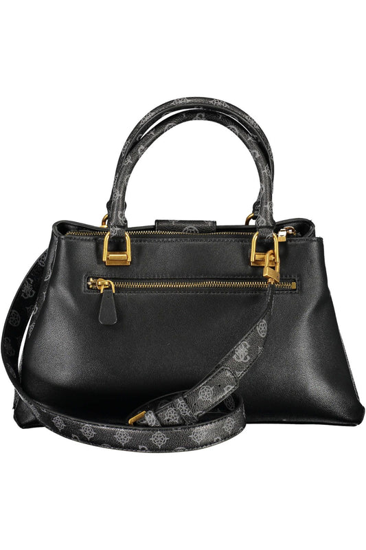 Black Polyurethane Women Handbag