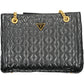 Black Polyurethane Women Handbag