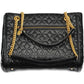 Black Polyurethane Women Handbag