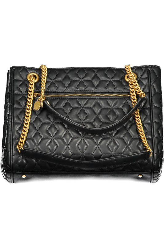 Black Polyurethane Women Handbag