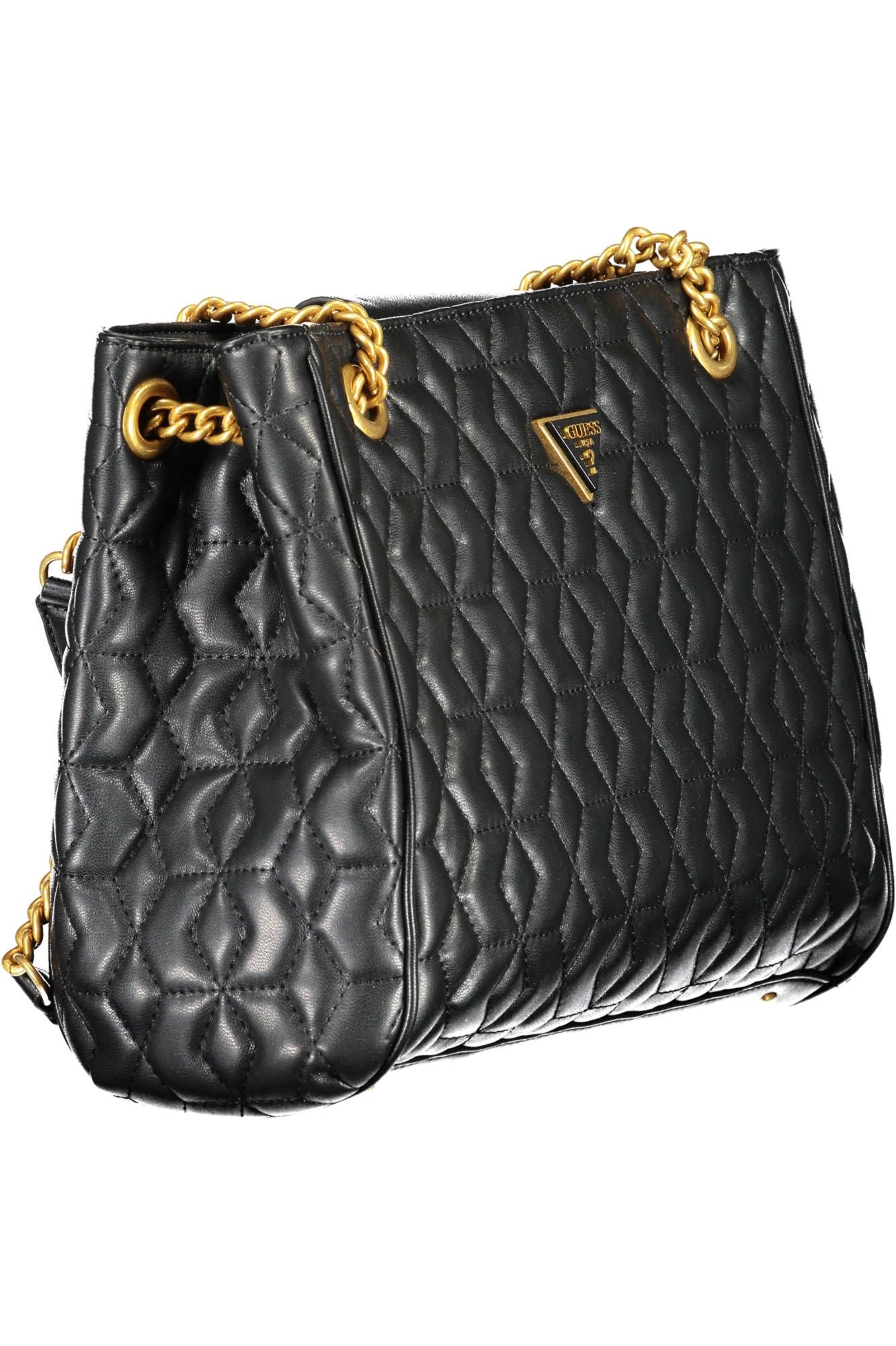 Black Polyurethane Women Handbag