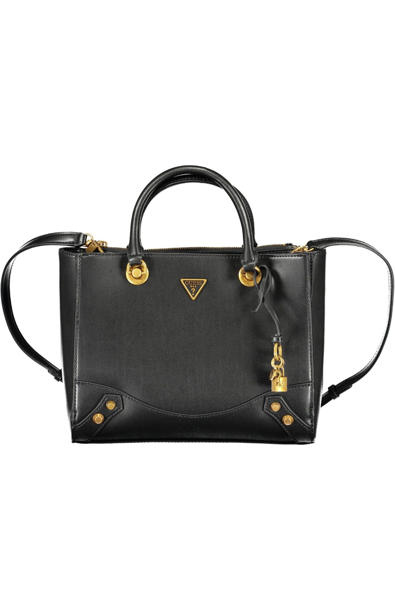 Black Polyurethane Women Handbag