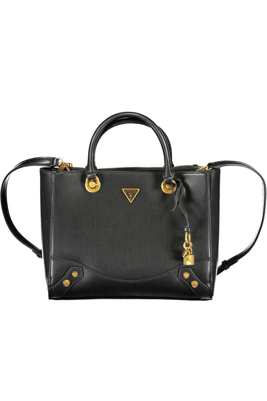 Black Polyurethane Women Handbag