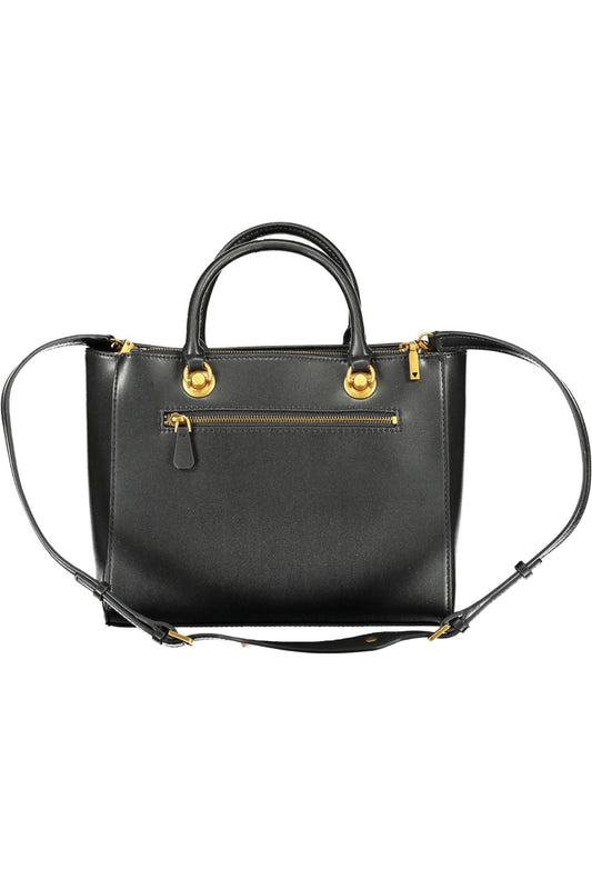 Black Polyurethane Women Handbag