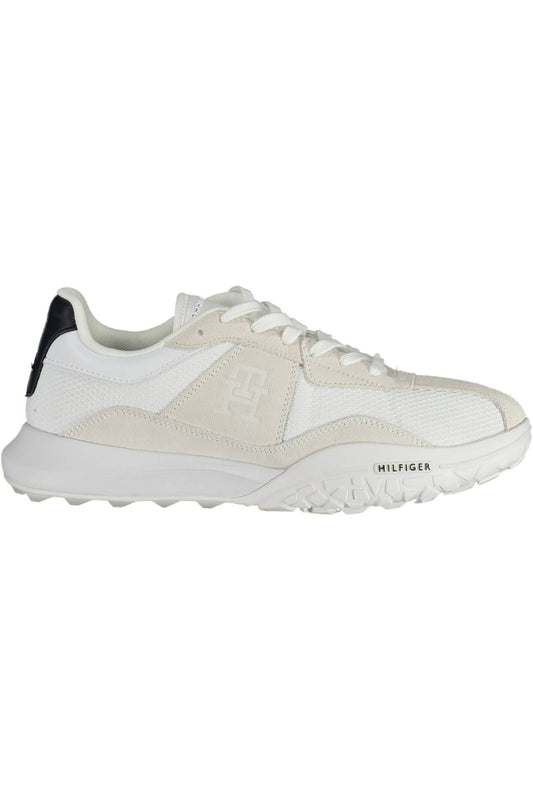 White Polyester Men Sneaker