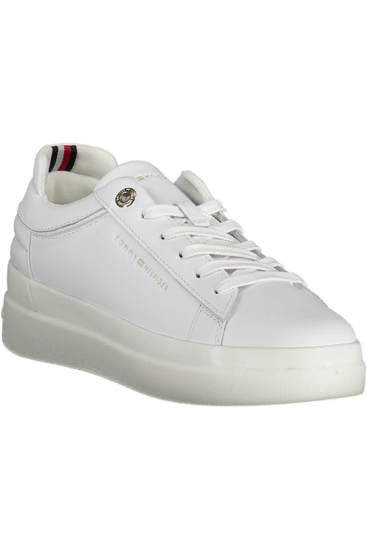 White Polyester Women Sneaker