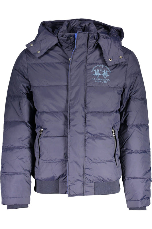 Blue Polyamide Men Jacket
