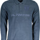 Blue Cotton Men Polo Shirt