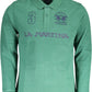 Green Cotton Men Polo Shirt