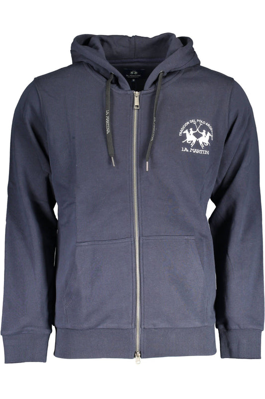 Blue Cotton Men Sweater