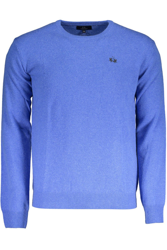 Blue Wool Men Sweater